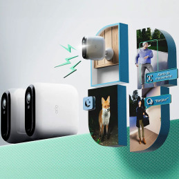 Caméra de sécurité Arlo Essential 2K XL Outdoor - Blanc (x 2) - 9PB00609672 - Vidéosurveillance