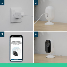Caméra de sécurité Arlo Essential 2K Indoor - Blanc (x 2) -