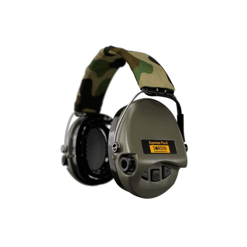 Sordin SUPREME PRO X LED Vert (GEL) - Serre-tête Camo - Casque