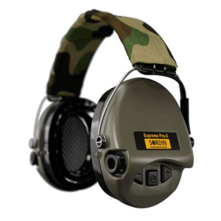 Sordin SUPREME PRO X LED Vert (GEL) - Serre-tête Camo - Casque
