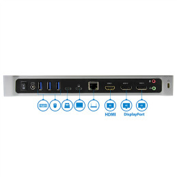 Station d'accueil USB-C triple affichage 4K pour PC portable -