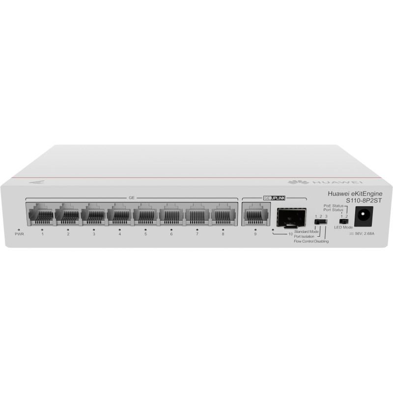Huawei eKit S110-8P2ST (8*GE 10/100/1000BASE-T, PoE+, 1 port Huawei eKit S110-8P2ST (8*GE 10/100/1000BASE-T, PoE+, 1 port