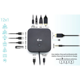 i-tec USB-C HDMI Dual DP Docking Station + Power Delivery 100W