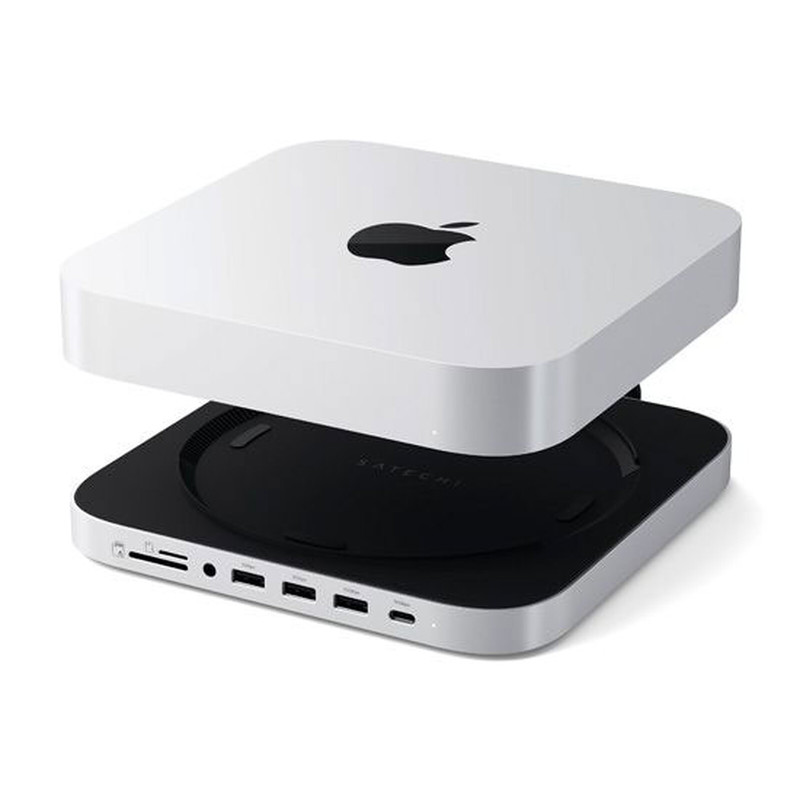 SATECHI Stand & Hub Mac Mini / Mac Studio Argent - SA-ST-GMMSHS