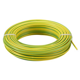 Fil électrique rigide H07VR 10mm² vert/jaune - Couronne /