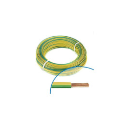 Fil électrique rigide H07VR 6²mm vert / jaune - Couronne /