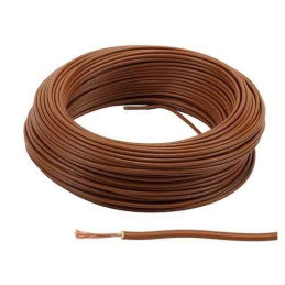 Fil électrique rigide H07VU 1.5² marron - Couronne / Rouleau de