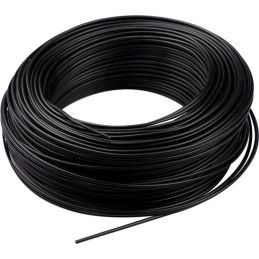 Fil électrique rigide H07VU 1.5²mm noir - Couronne / Rouleau de