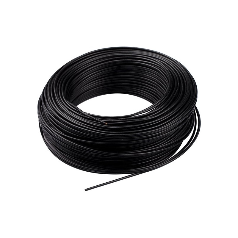 Fil électrique rigide H07VU 1.5²mm noir - Couronne / Rouleau de