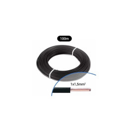 Fil électrique rigide H07VU 1.5²mm noir - Couronne / Rouleau de