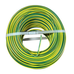 Fil électrique rigide H07VU 1.5² vert / jaune - Couronne /