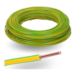 Fil électrique rigide H07VU 2.5² vert / jaune - Couronne /