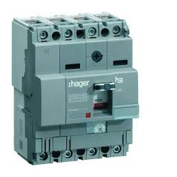Disjoncteur boîtier moulé x160 4P 25kA 100A - HHA101H - Hager