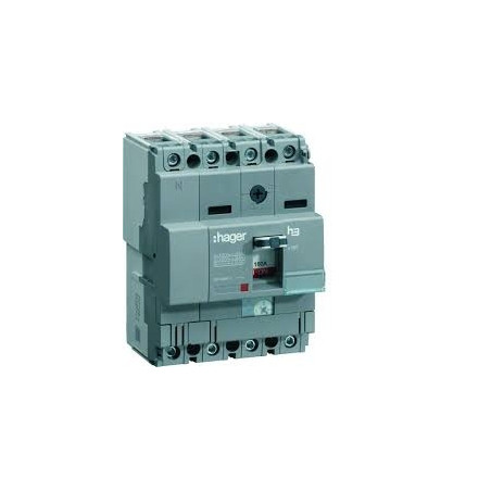 Disjoncteur boîtier moulé x160 4P 25kA 100A - HHA101H - Hager