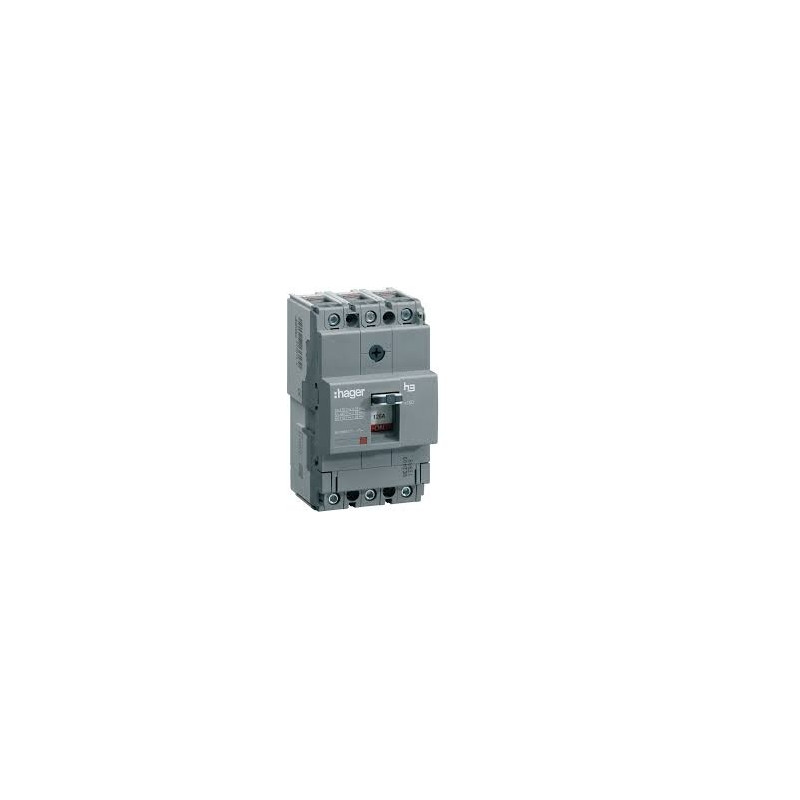 Disjoncteur boîtier moulé x160 3P 25kA 100A - HHA100H - Hager