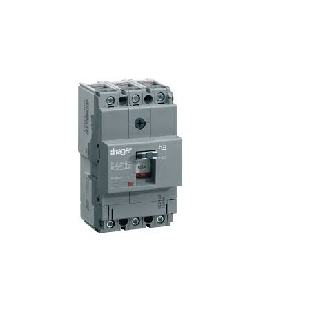 Disjoncteur boîtier moulé x160 3P 25kA 100A - HHA100H - Hager