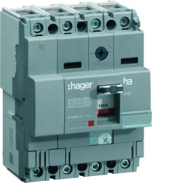 Disjoncteur boîtier moulé x160 4P 25kA 63A - HHA064H - Hager
