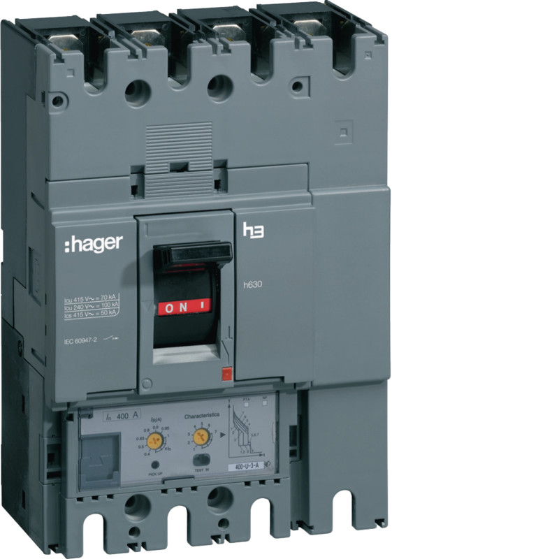 Disjoncteur boîtier moulé h630 4P 50kA 400A LSI - HND401H -