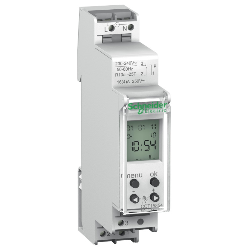 Inter horaire compact - 1 canal 24h/7j réserve marche 56 commutat Acti9 IHP Schneider Electric - CCT15854