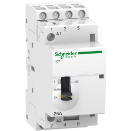 Contacteur à commande manuelle - 4P - 25A - 4NO - 220/240Vca -