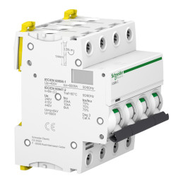 Disjoncteur modulaire miniature (MCB), 4P, 40 A, courbe C, 6