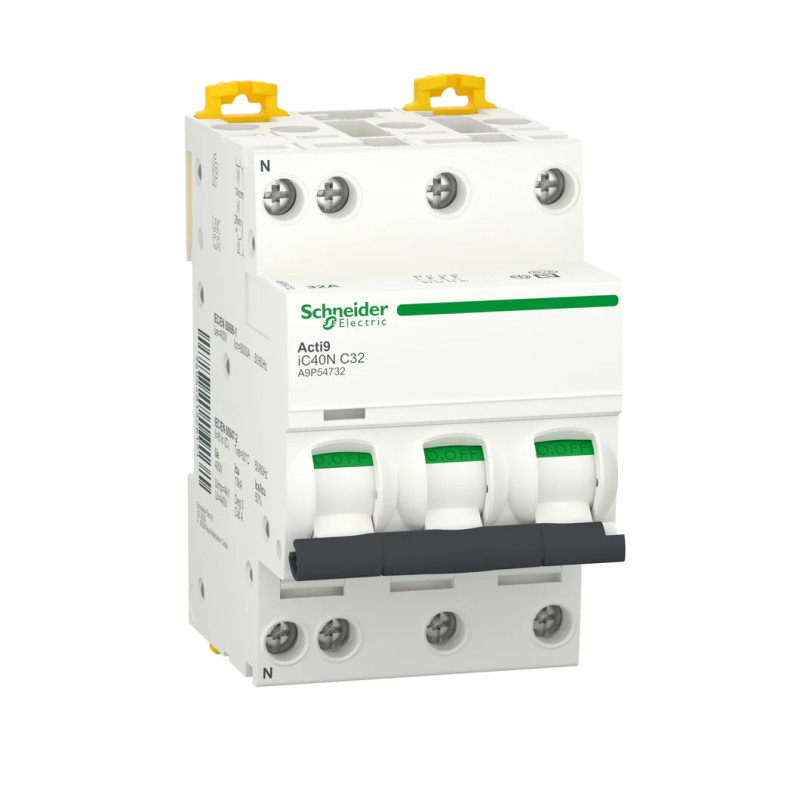 Disjoncteur miniature, Acti9 iC40, 3P+N, 6 kA - Schneider Electric - A9P52720