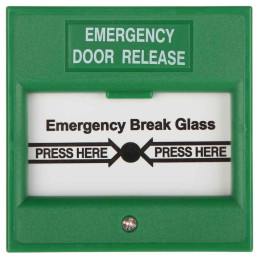 Bouton d'alarme incendie vert avec bris de glace - Hikvision -