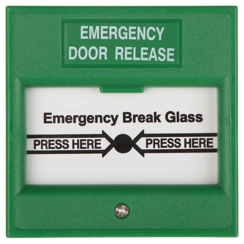 Bouton d'alarme incendie vert avec bris de glace - Hikvision -
