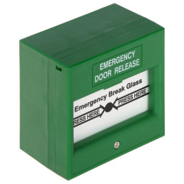 Bouton d'alarme incendie vert avec bris de glace - Hikvision -