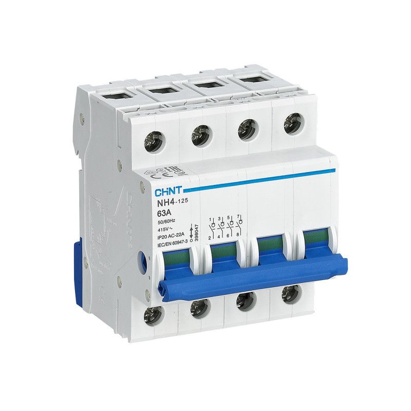 Interrupteur - sectionneur modulaire 4P 63A NH4-125 CHINT - 398047