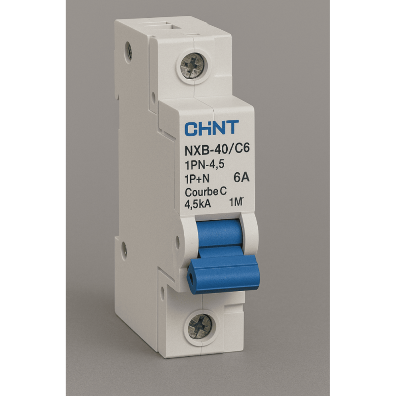 Disjoncteur miniature DPN 1P+N 4,5kA C6A NXB-40 CHINT - 817015