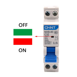 Disjoncteur miniature DPN 1P+N 4,5kA C32A NXB-40 CHINT - 817020 Disjoncteur miniature DPN 1P+N 4,5kA C32A NXB-40 CHINT - 817020