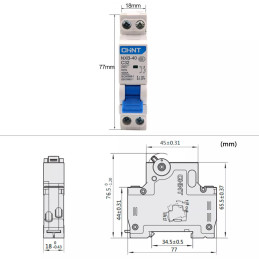 Disjoncteur miniature DPN 1P+N 4,5kA C32A NXB-40 CHINT - 817020 Disjoncteur miniature DPN 1P+N 4,5kA C32A NXB-40 CHINT - 817020