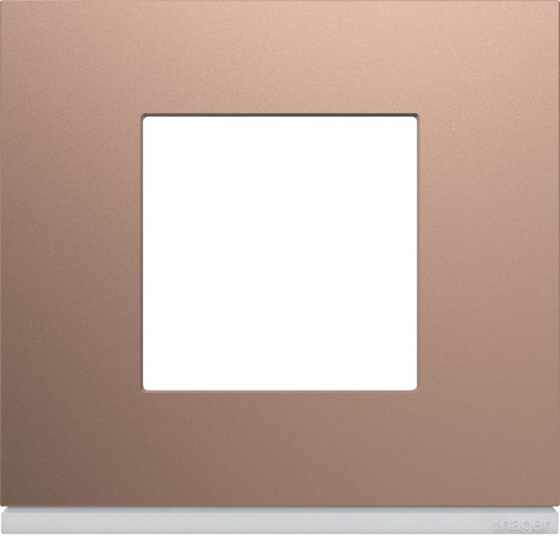 Plaque de finition galérie 2 modules Rosé entraxe 71 mm - Hager - WXP0502