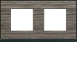 Plaque galérie 2 poteaux horizontaux 71mm pécan - Hager - WXP2412