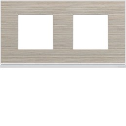 Plaque gallerie 2 postes horizontale 71mm latté - Hager - WXP2512