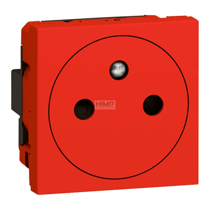 Prise de courant détrompée Mosaic Link Surface 2 modules a bornes automatiques rouge - Legrand - 278176L