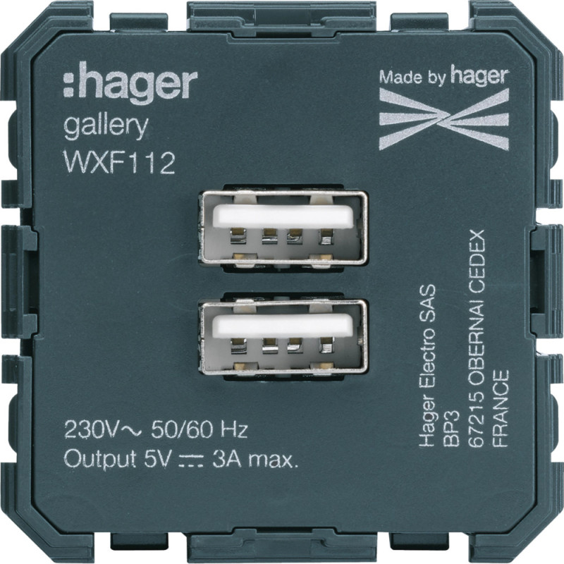 Chargeur galerie USB A+A - Hager - WXF112