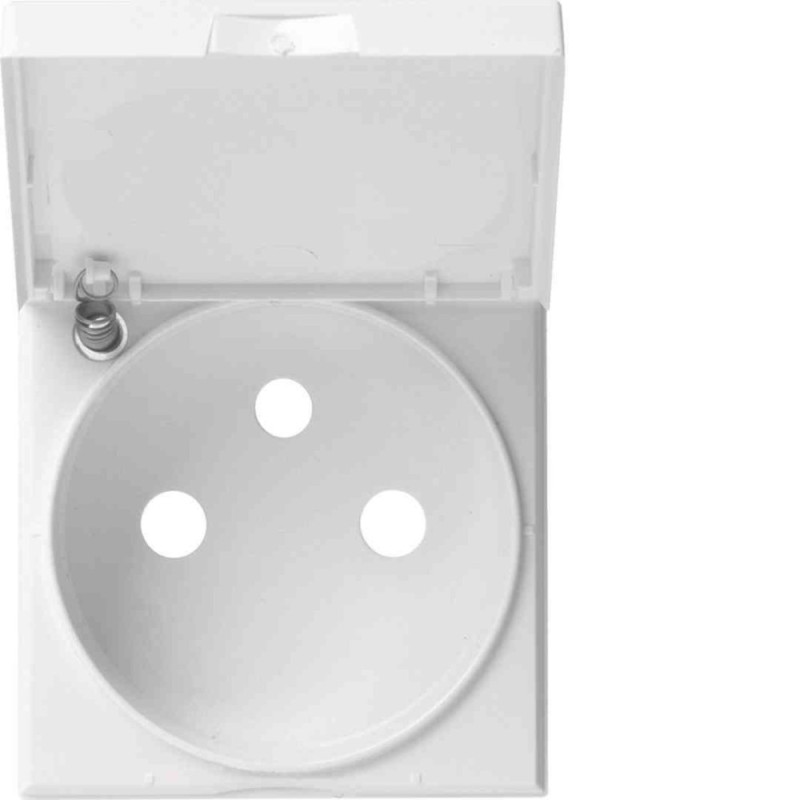 Enjoliveur prise de courant 2P+T galerie avec couvercle pure - Hager - WXD101B