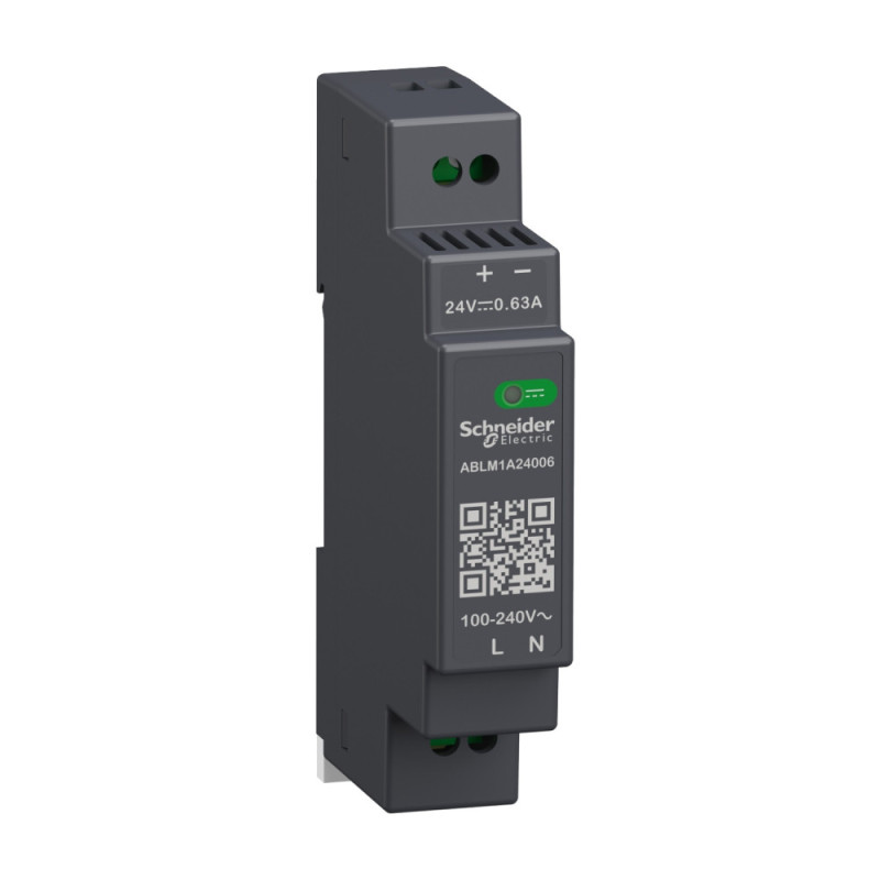 Alimentation à découpage - 0,6A - 100 à 240Vca mono/biphasé - 24Vcc Modicon ABL Schneider Electric - ABLM1A24006