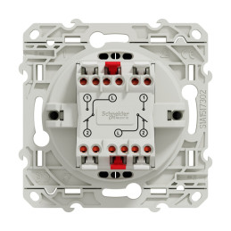 Interrupteur double va-et-vient anthracite et plaque de finition Odace Schneider Electric - S540214