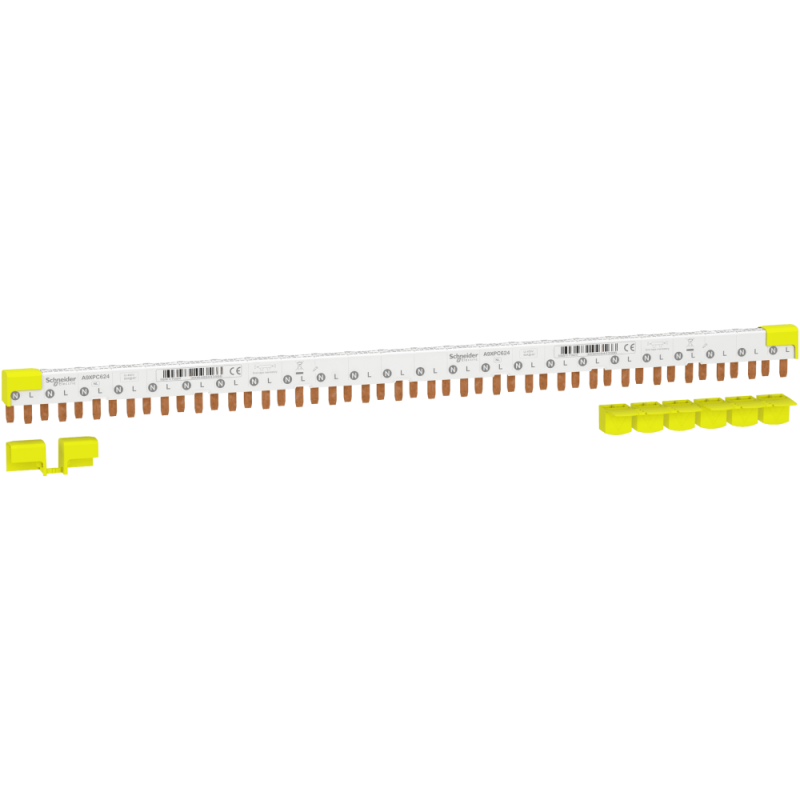Jeu de barres en peigne ou de raccordement, Acti9, 1L+N, pas de 9 mm, 24 modules, 80 A Schneider Electric - A9XPC624