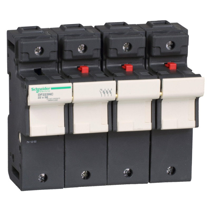 Porte - fusible modulaire Interrupteurs sectionneurs - 3P/N - 125A - pour fusible 22x58mm TeSys DF Schneider Electric - DF223NC