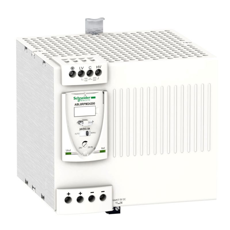 Alimentation à découpage - 20A - 100 à 240Vca mono/biphasé - 24Vcc Phaseo ABL8 Schneider Electric - ABL8RPM24200