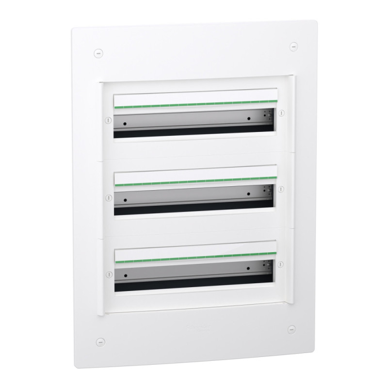 Coffret modulaire encastré 3 rangées 18 modules - sans porte PrismaSeT XS Schneider Electric - LVSXS318
