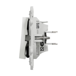 Interrupteur bouton poussoir lumineux - blanc - 10A - à griffes Odace Schneider Electric - voyant LED bleu 0,15mA - S525276