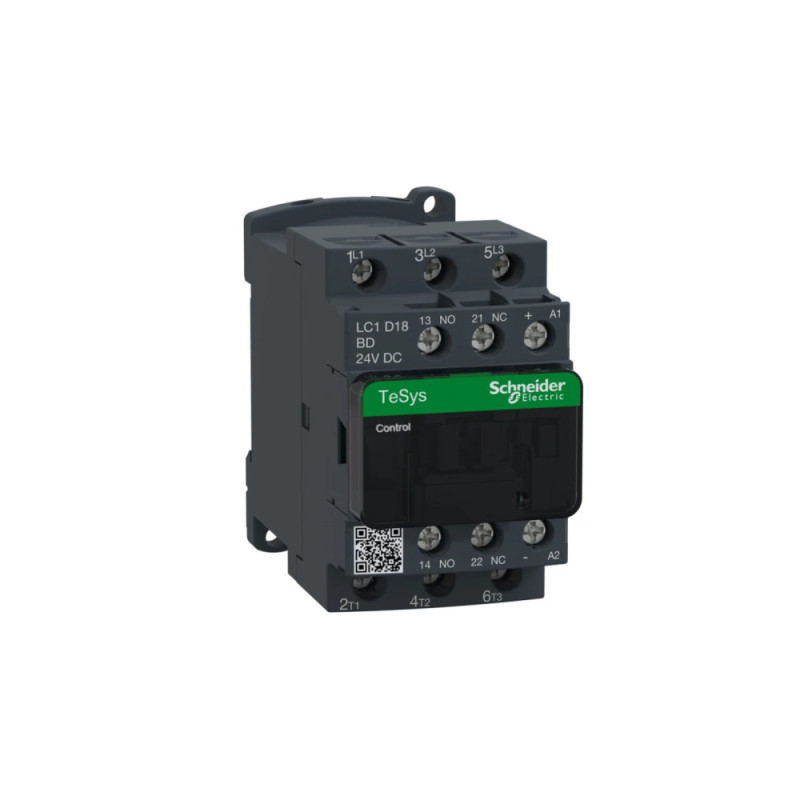 Contacteur - 3P - AC-3 440V - 18A - bobine 24Vcc TeSys Deca LC1D Schneider Electric - LC1D18BD