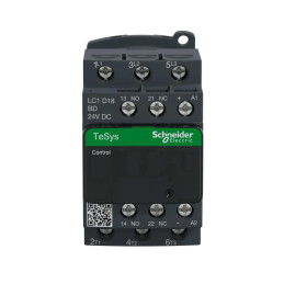Contacteur - 3P - AC-3 440V - 18A - bobine 24Vcc TeSys Deca LC1D Schneider Electric - LC1D18BD