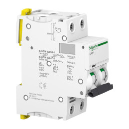 Disjoncteur Acti9 iC60N - 2P - 32A - Courbe C - 400Vca - 6000A/10kA Schneider Electric - A9F77232
