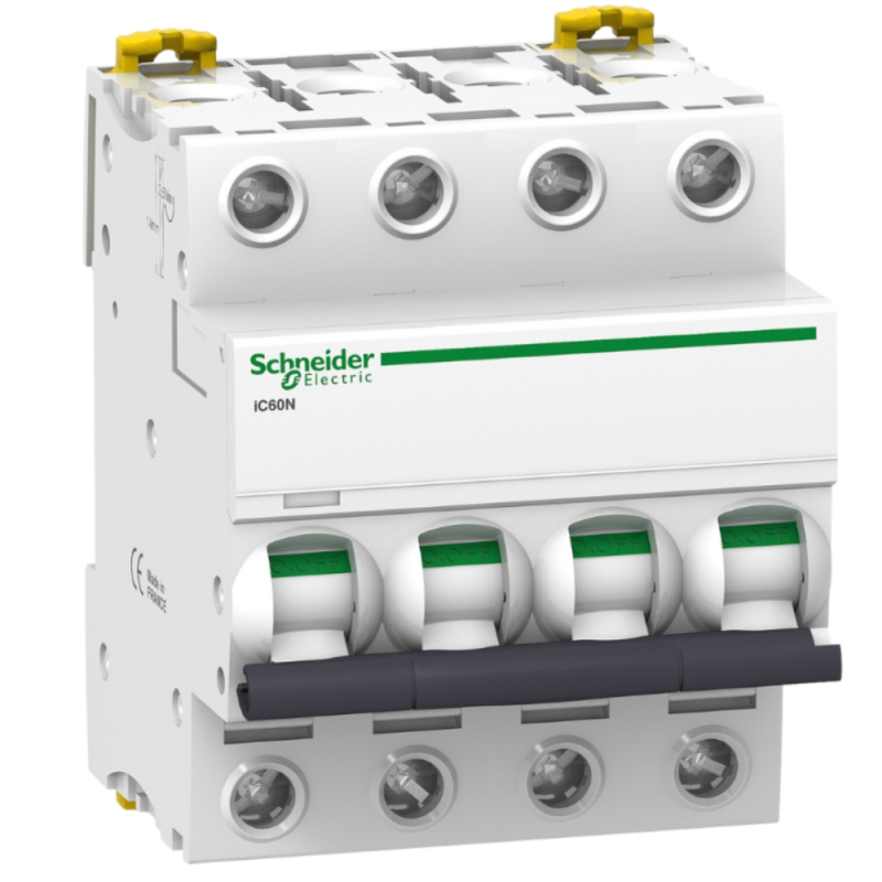 Disjoncteur miniature - 4P - 32A - Courbe C - 400Vca - 6000A/10kA Acti9 iC60N Schneider Electric - A9F77432